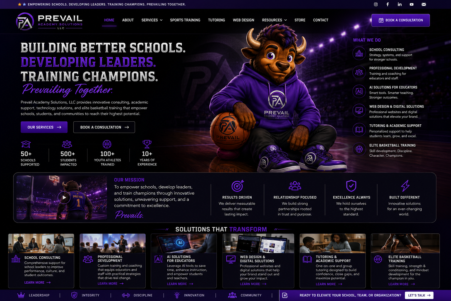 Prevail Academy Solutions brand preview